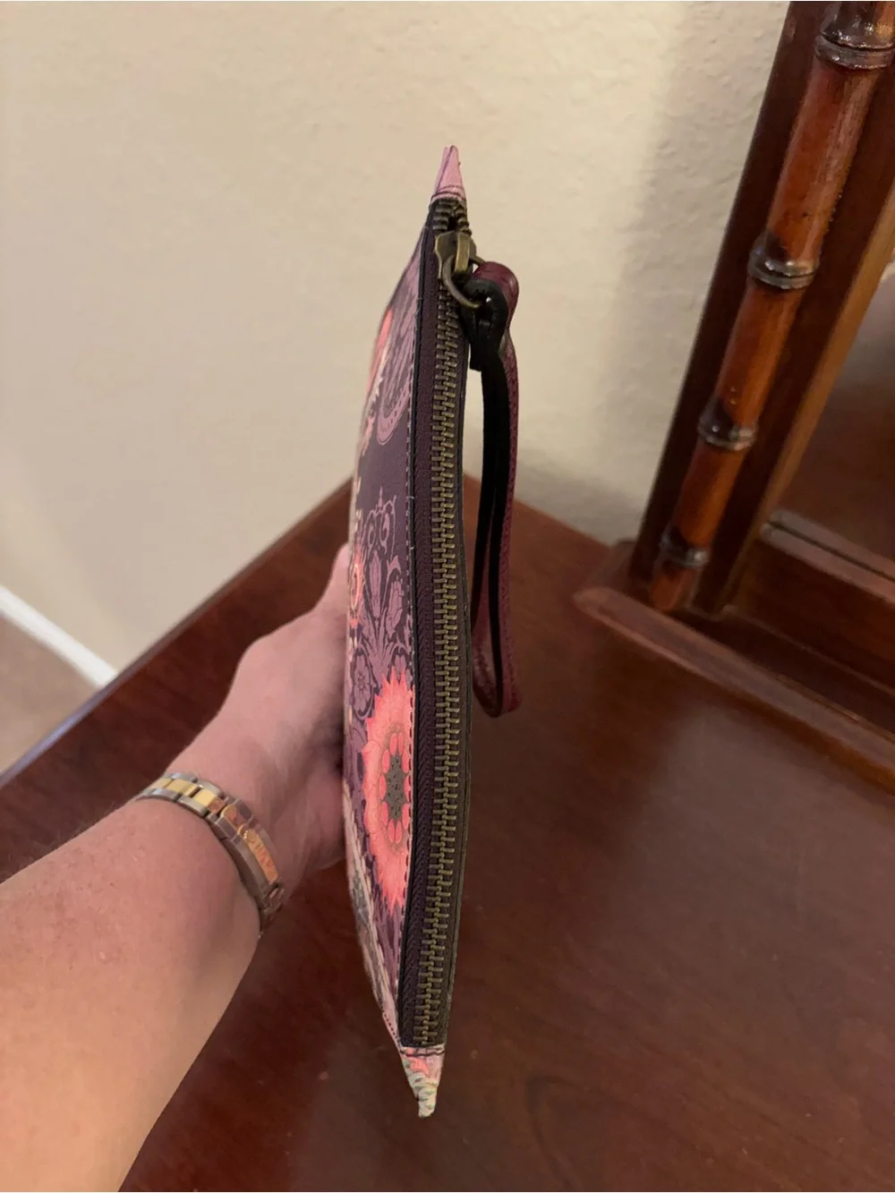 Johnny Was Large Leather Wristlet